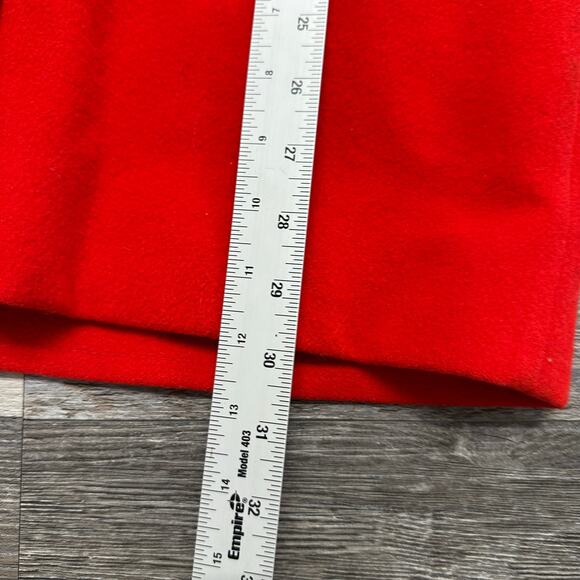 Vintage 80s Pendleton Red Women's Petite XL Wool Collared Pea Coat Made in U.S.A - Picture 5 of 7